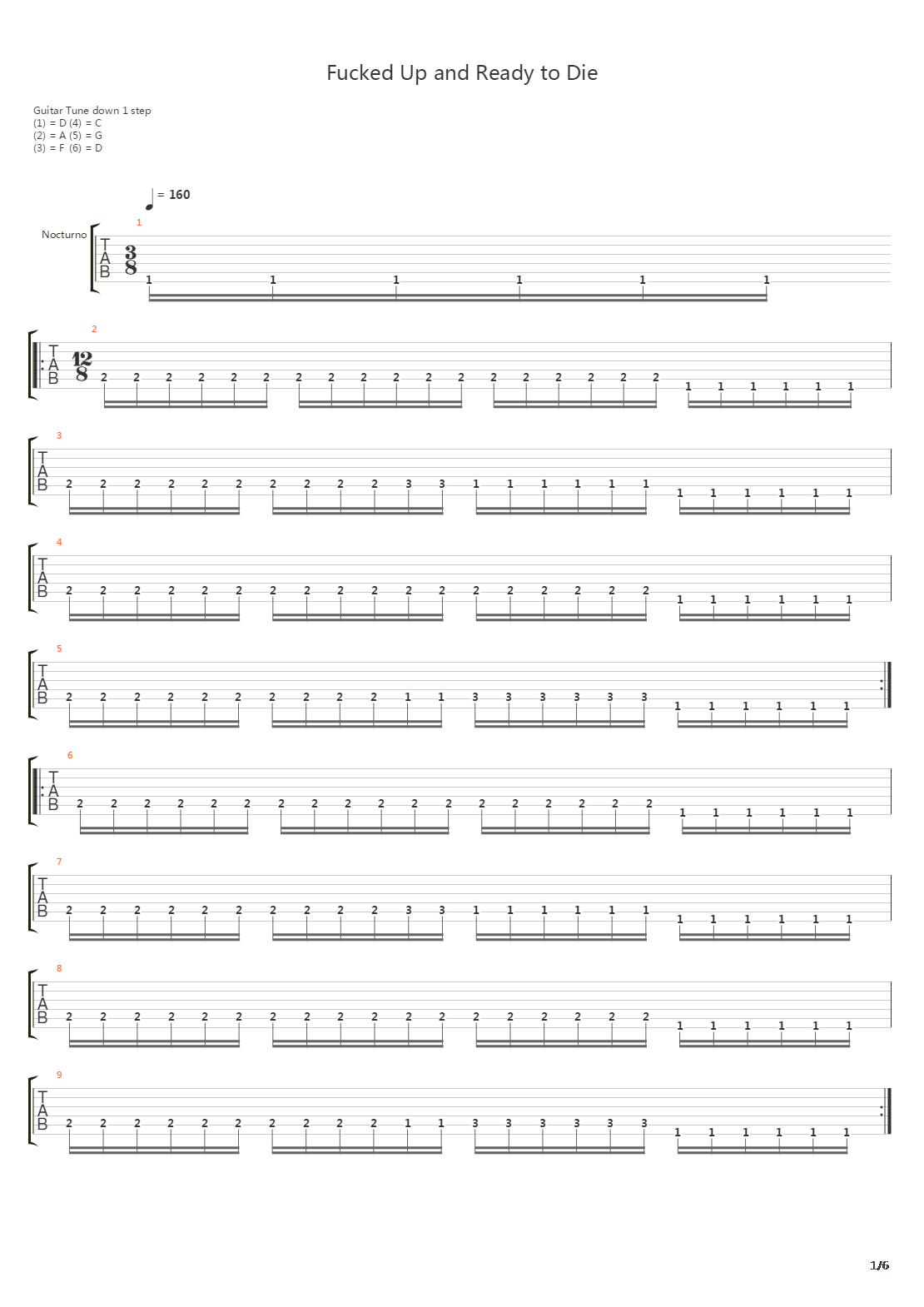 Fucked Up And Ready To Die吉他谱