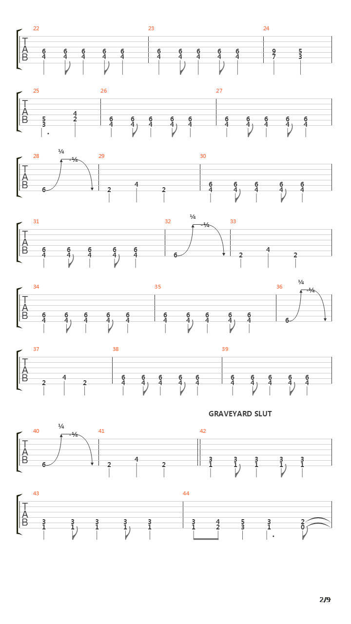 Graveyard Slut吉他谱