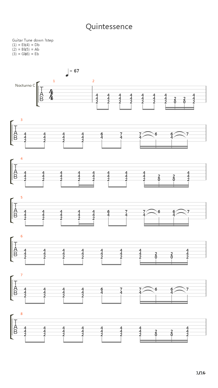 Quintessence吉他谱
