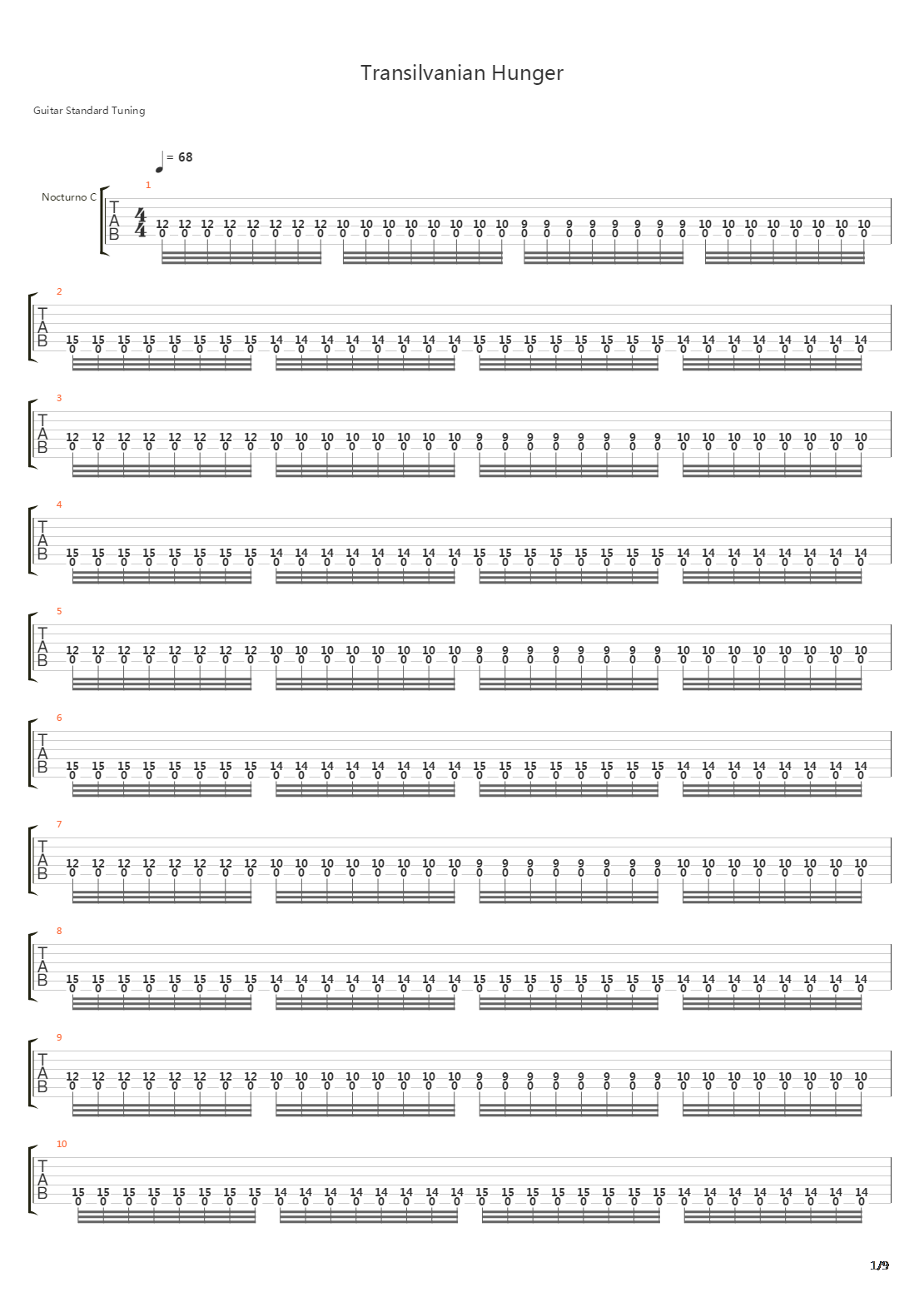 Transylvanian Hunger吉他谱