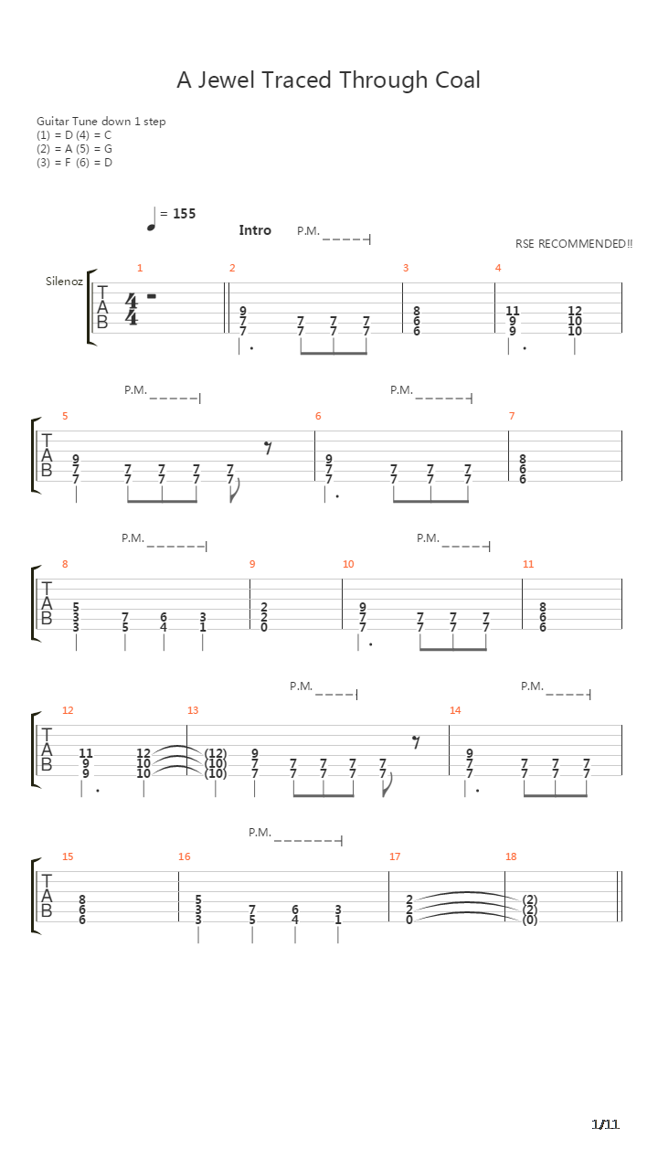 A Jewel Traced Through Coal吉他谱