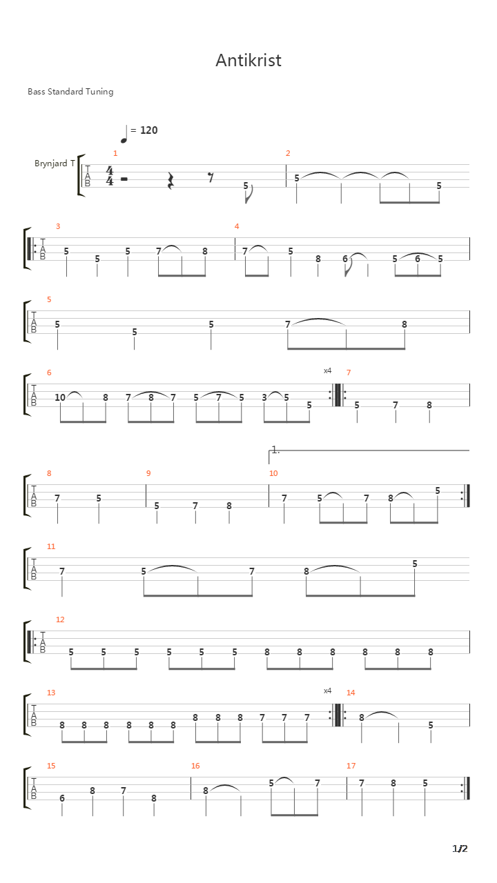 Antikrist吉他谱