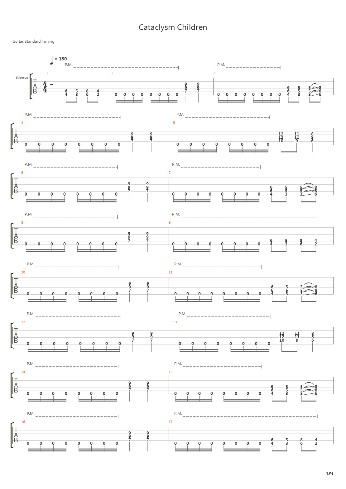 Cataclysm Children吉他谱