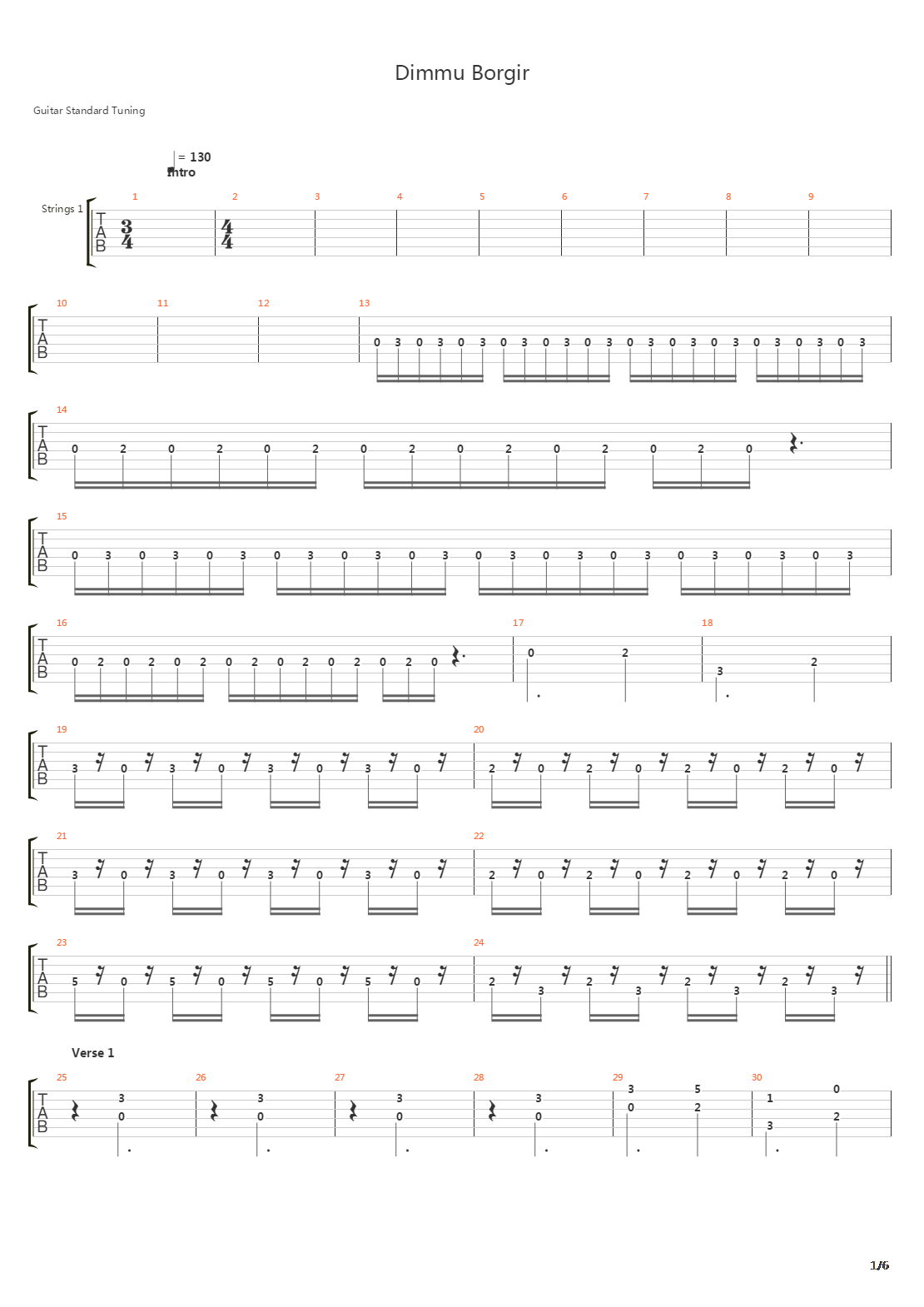 Dimmu Borgir吉他谱
