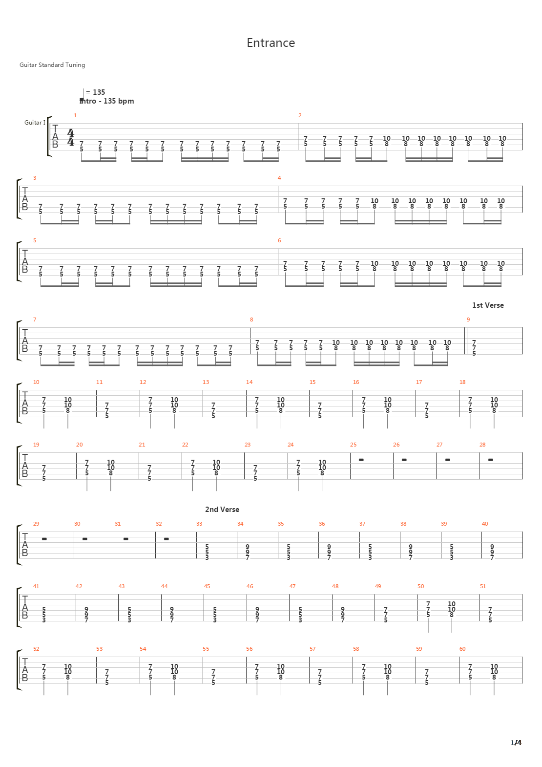 Entrance吉他谱