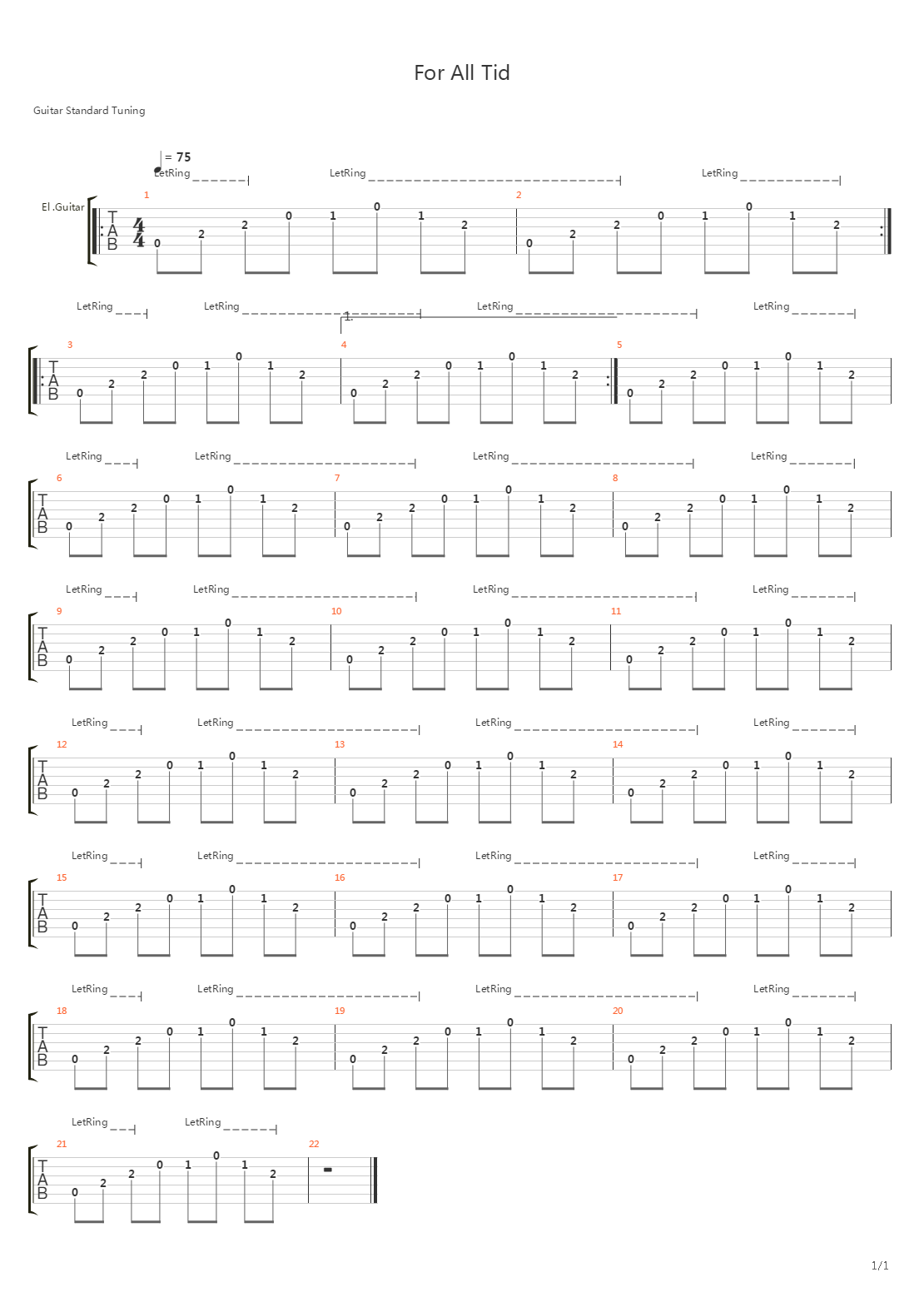 For All Tid吉他谱