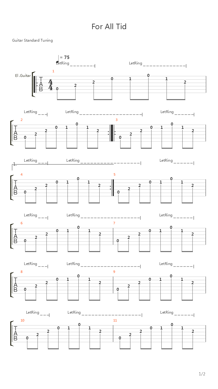 For All Tid吉他谱