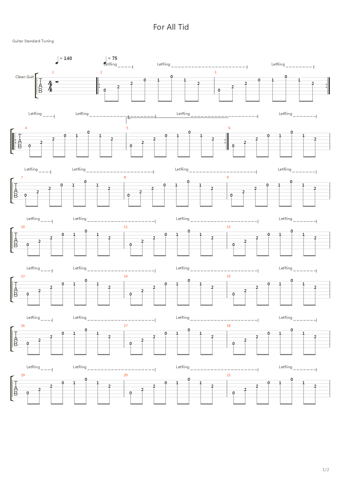 For All Tid吉他谱