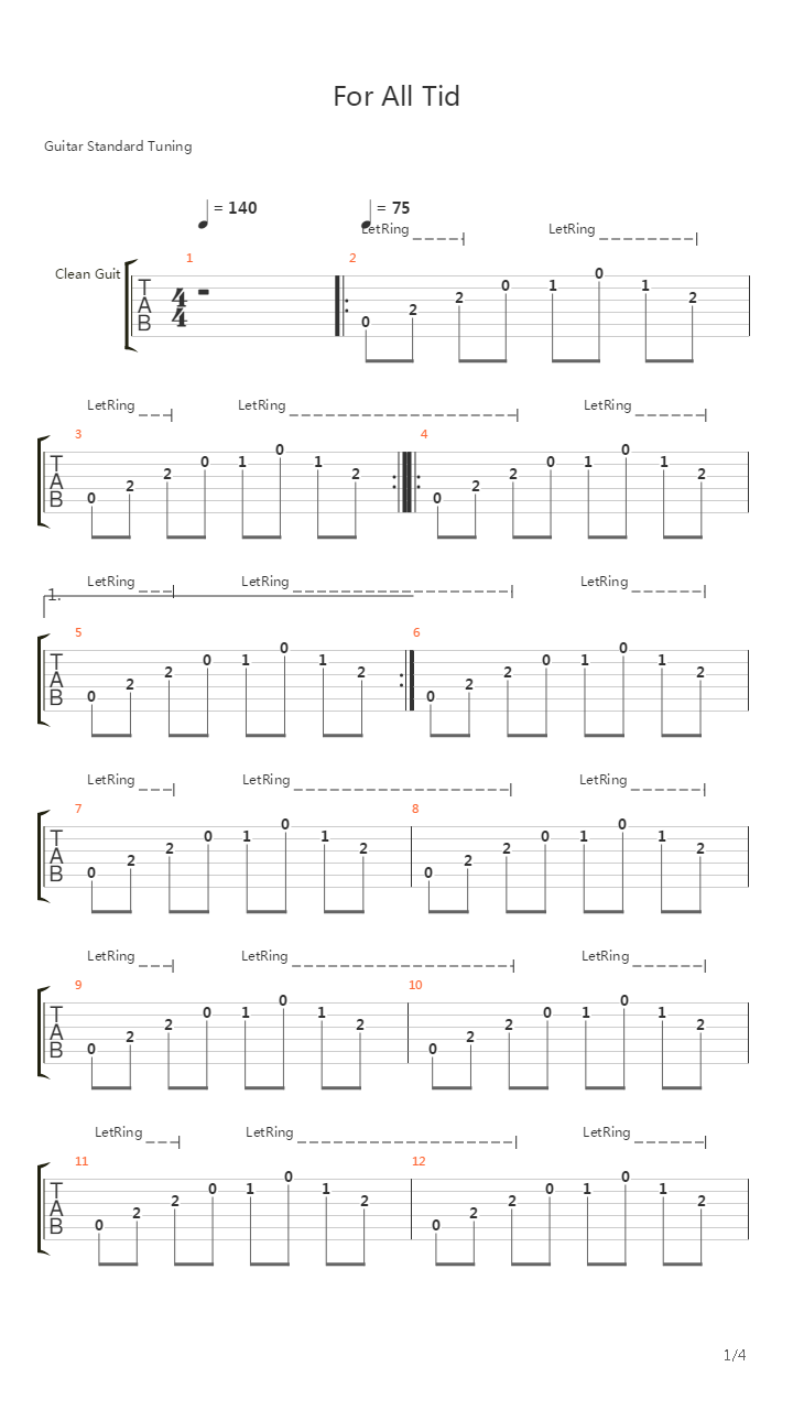 For All Tid吉他谱