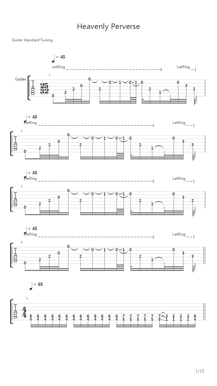 Heavenly Perverse吉他谱