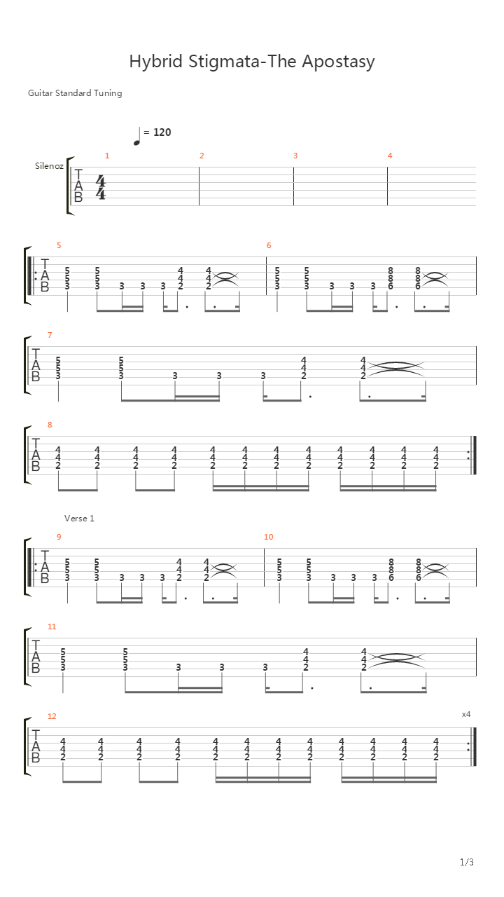 Hybrid Stigmata-the Apostasy吉他谱