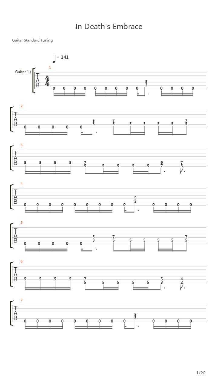In Deaths Embrace吉他谱