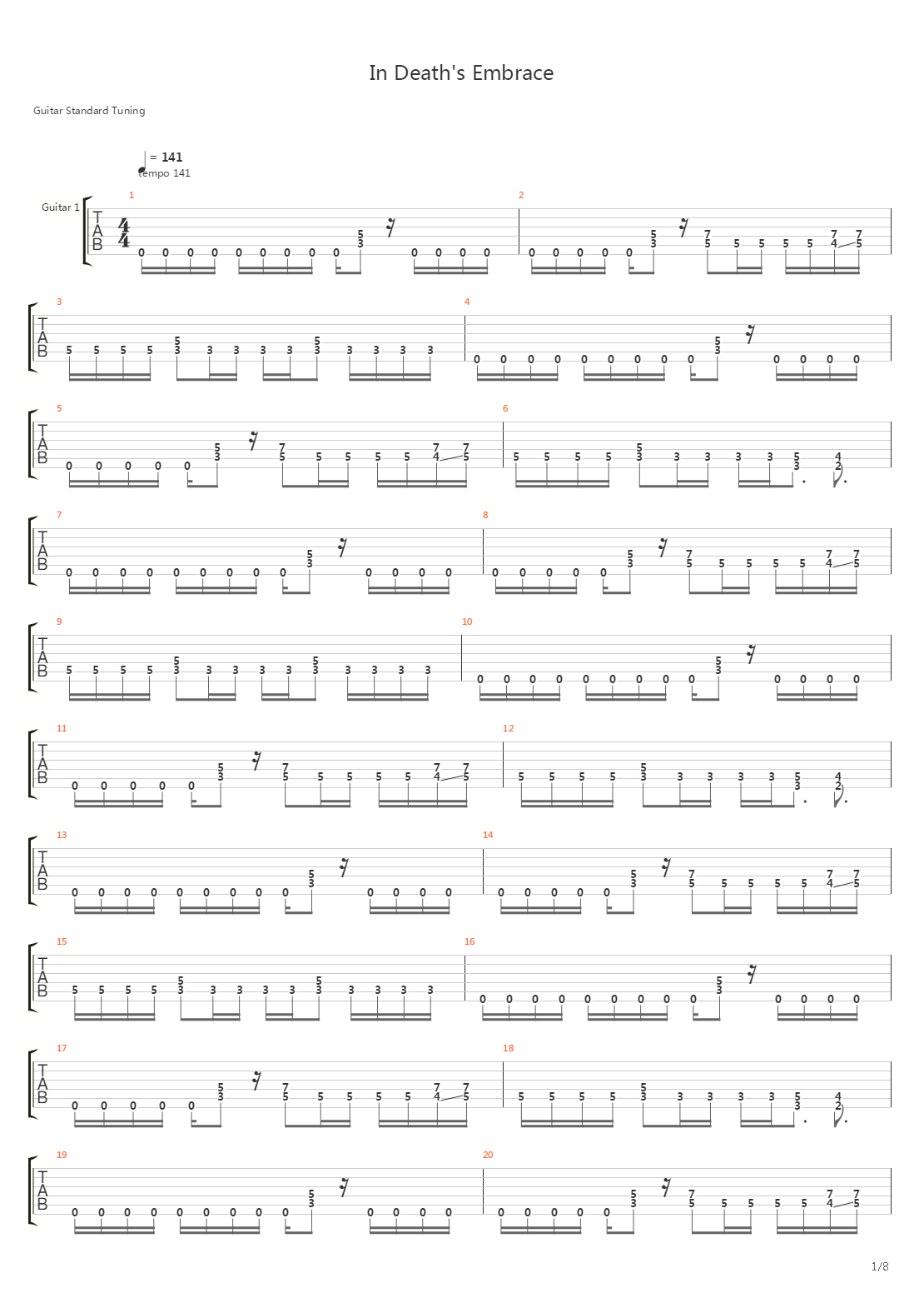 In Deaths Embrace吉他谱