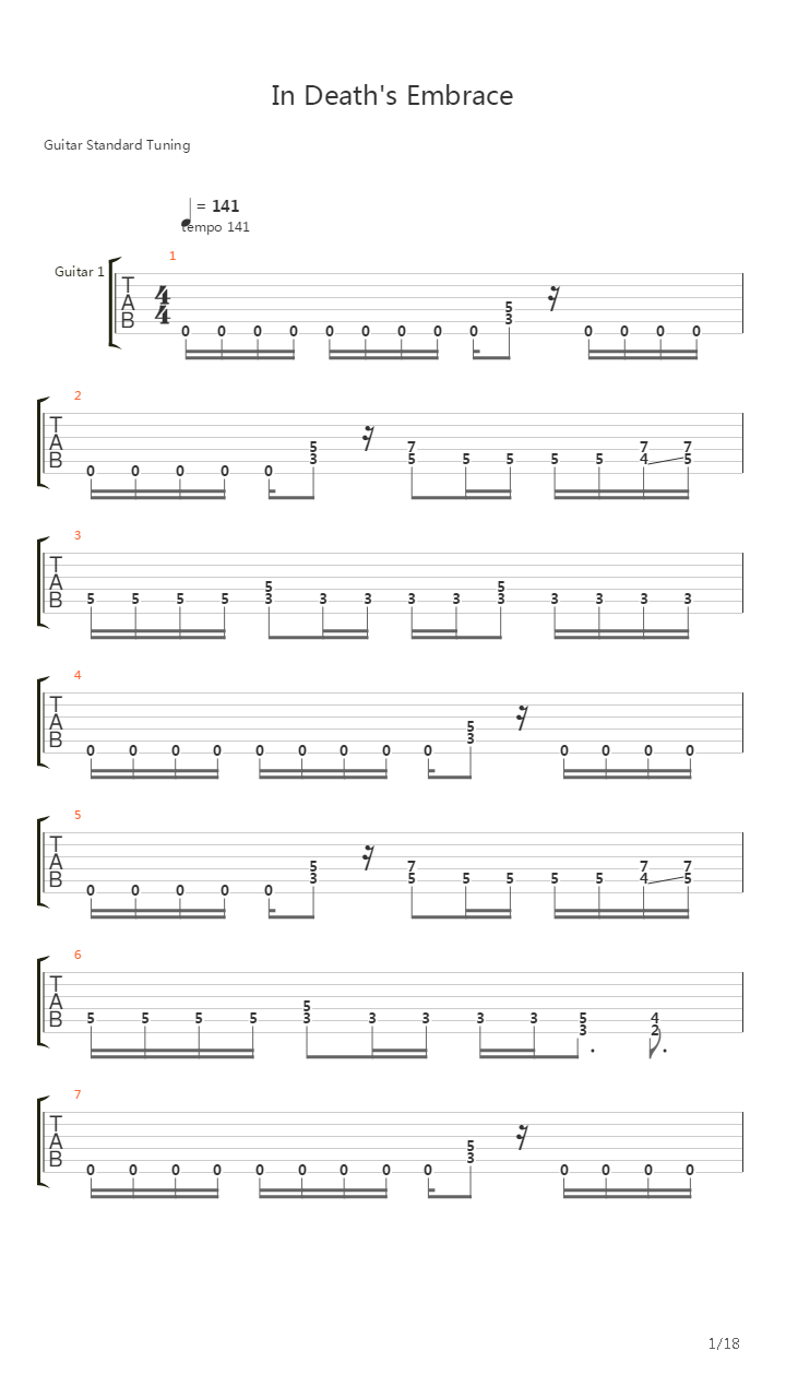 In Deaths Embrace吉他谱