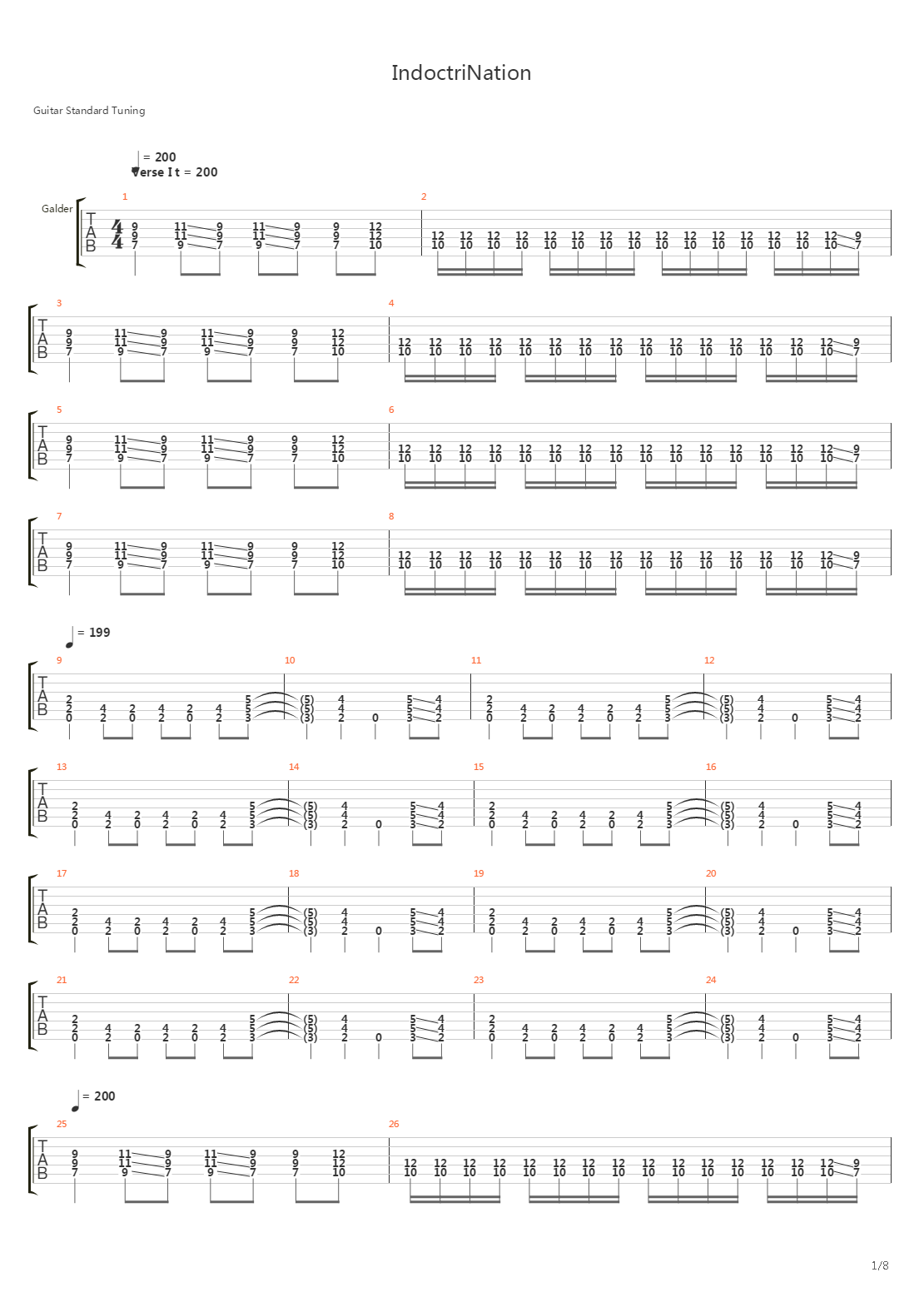 Indoctrination吉他谱