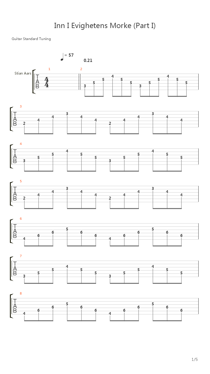 Inn I Evighetens Morke Part 1吉他谱