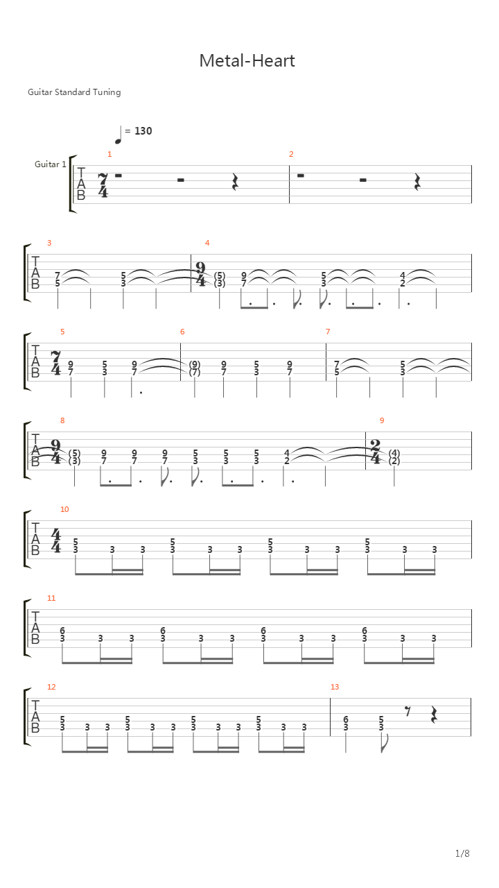 Metal Heart吉他谱