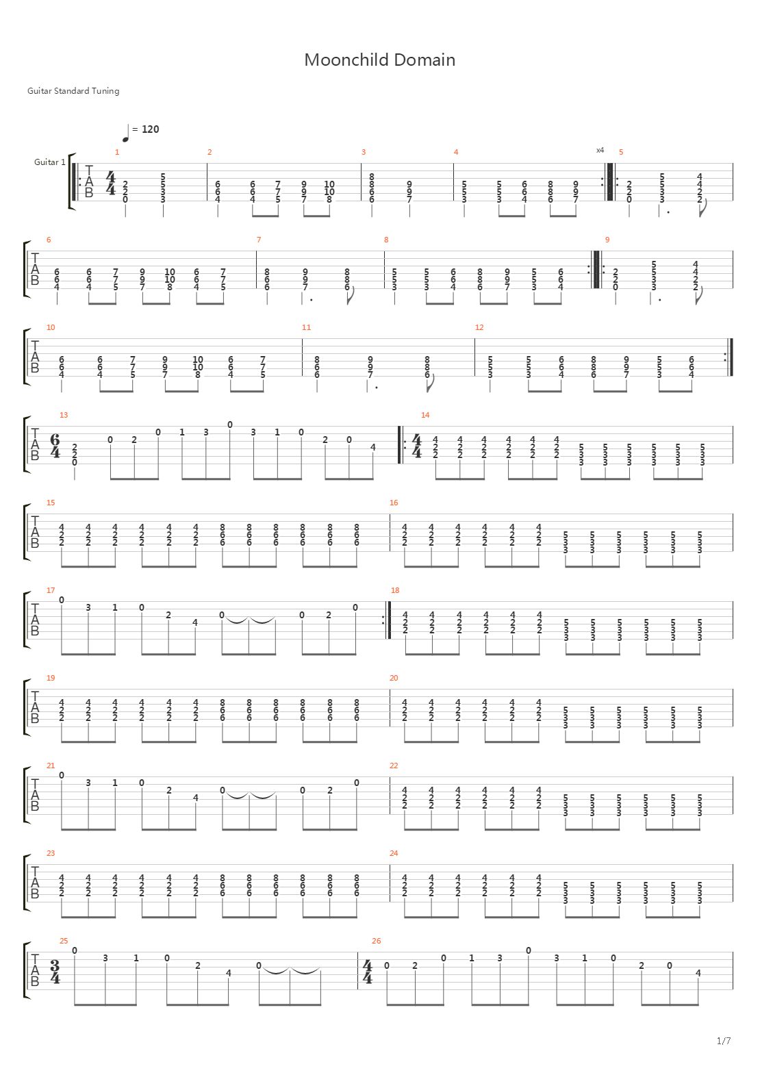 Moonchild Domain吉他谱