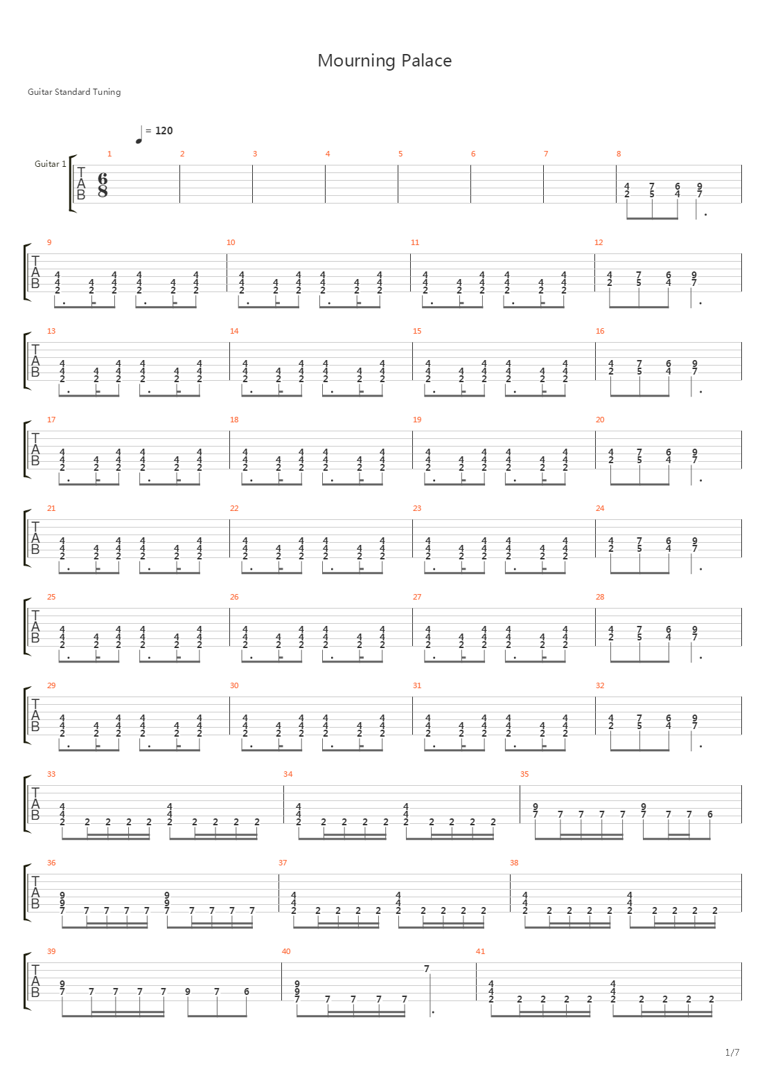 Mourning Palace吉他谱