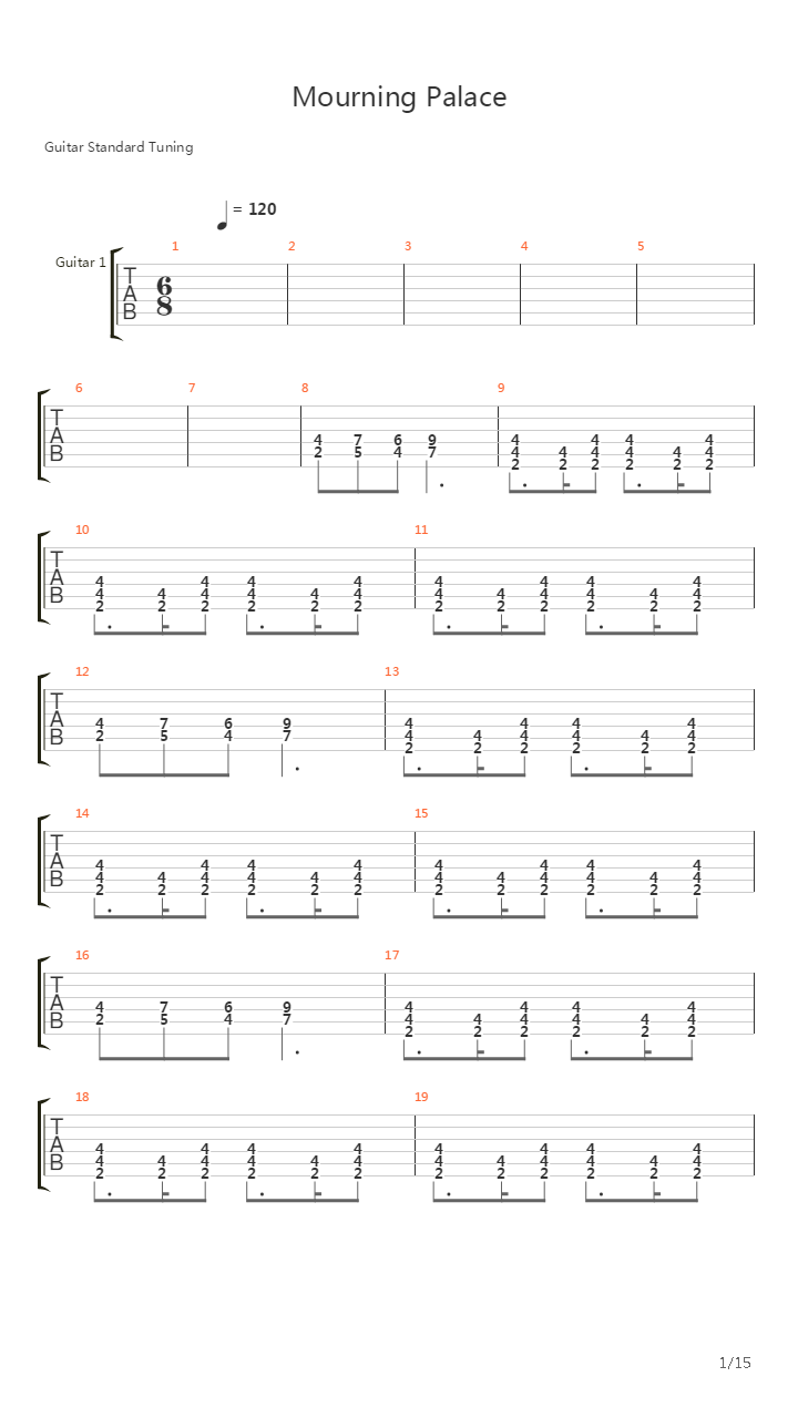 Mourning Palace吉他谱