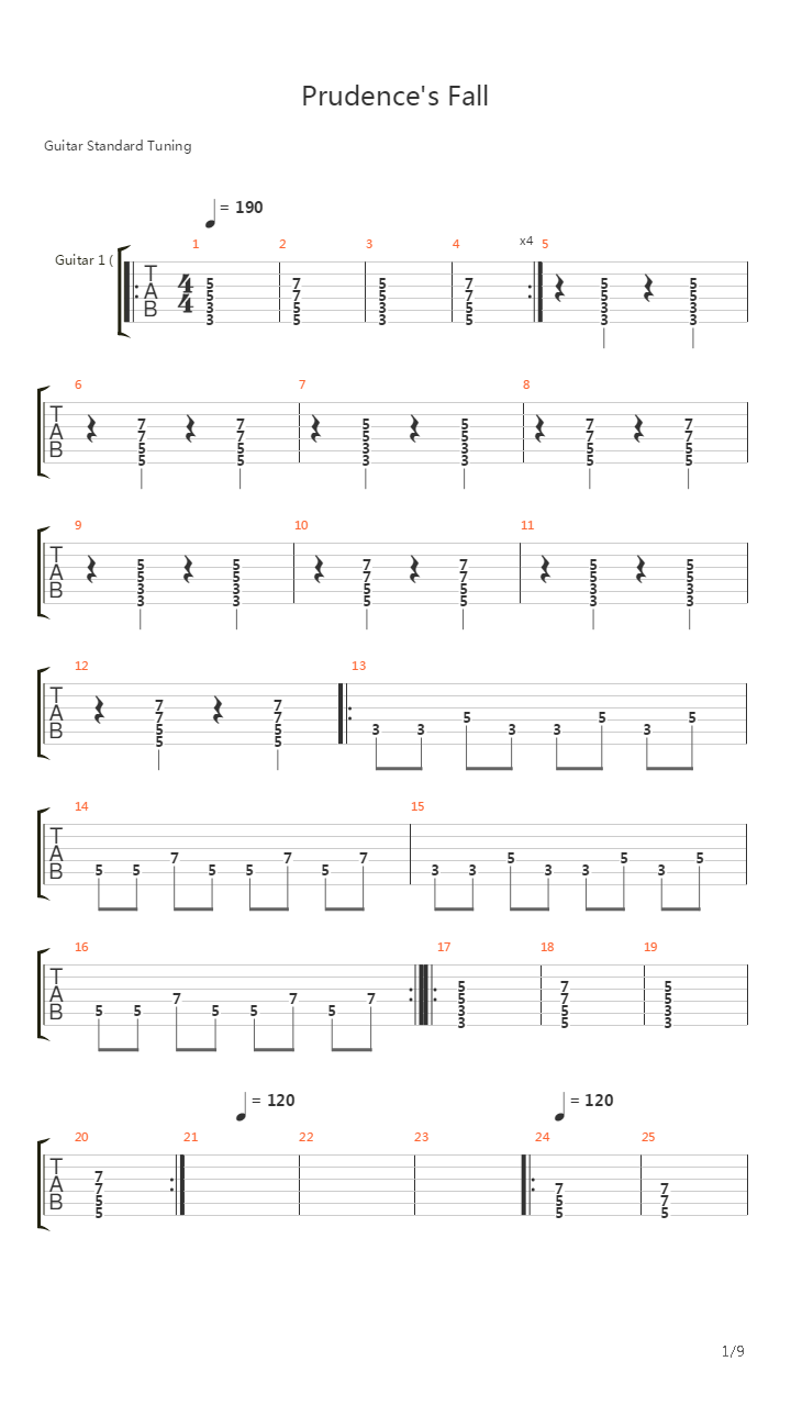 Prudences Fall吉他谱