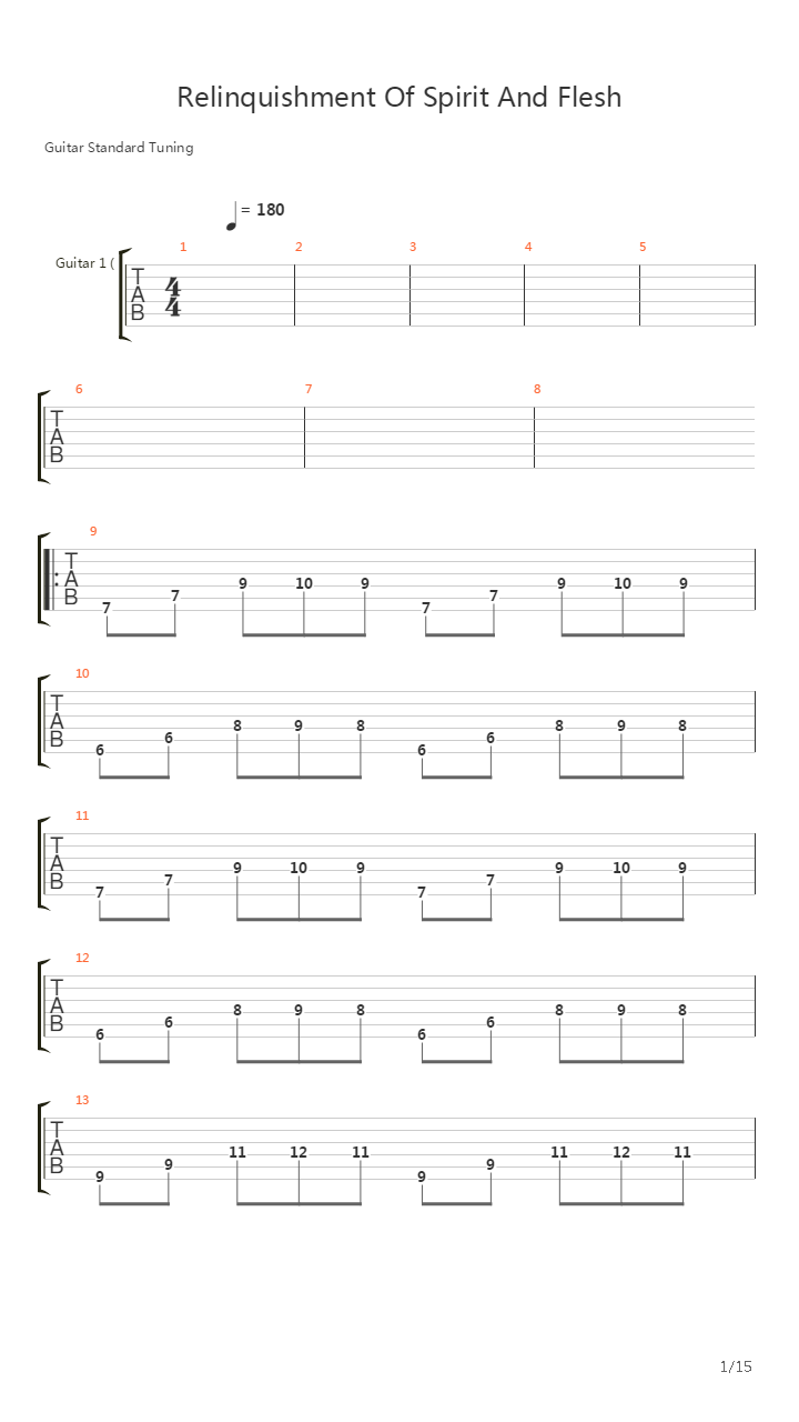 Relinquishment Of Spirit And Flesh吉他谱