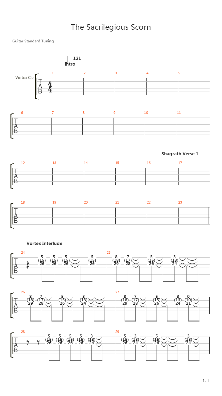 Sacrilegious Scorn吉他谱