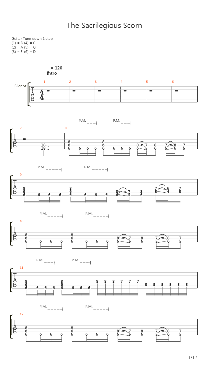 Sacrilegious Scorn吉他谱