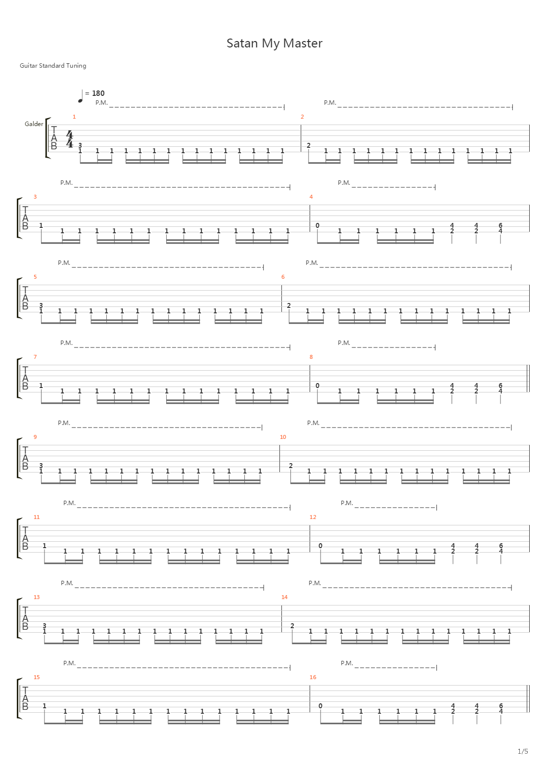 Satan My Master吉他谱