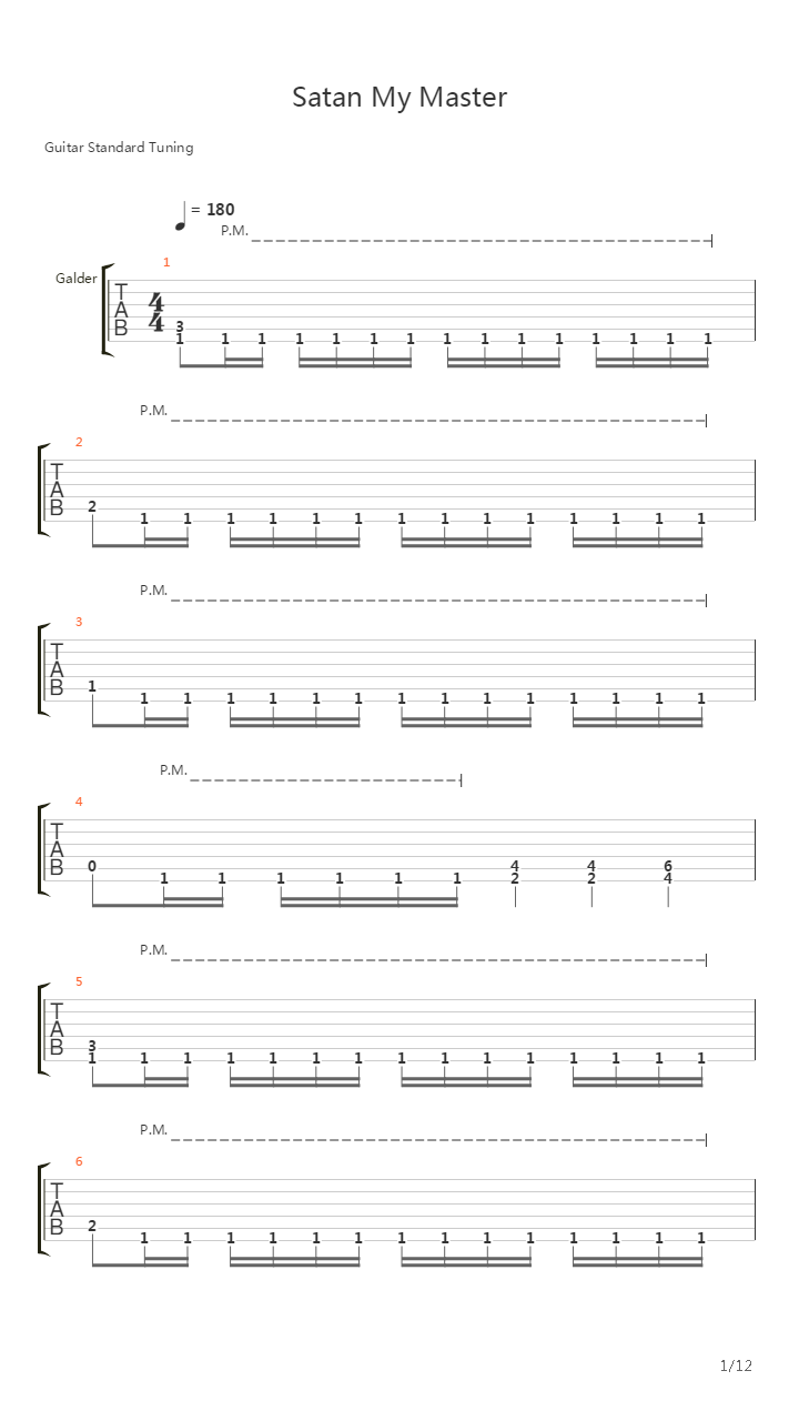 Satan My Master吉他谱
