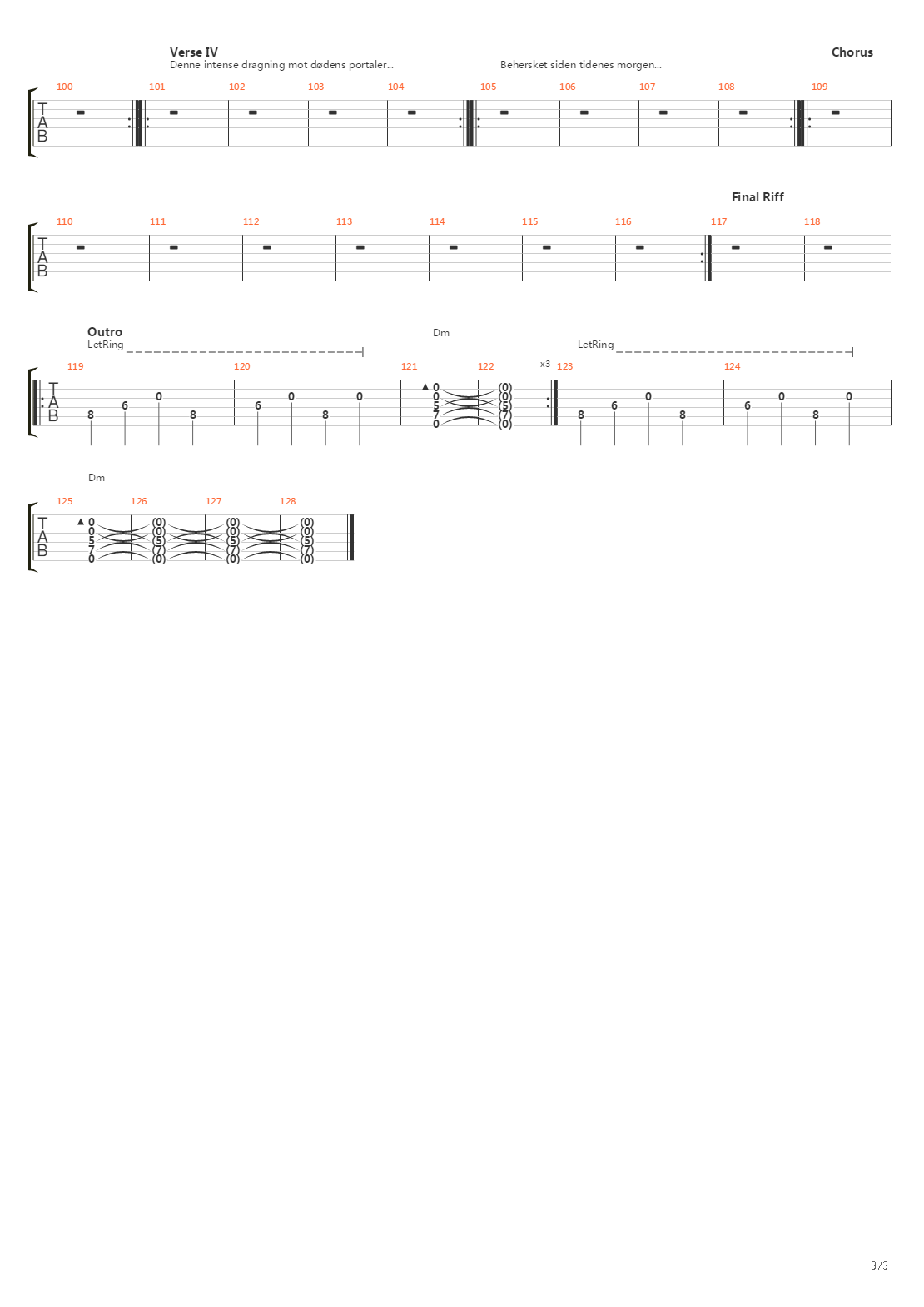 Sorgens Kammer Del Ii吉他谱