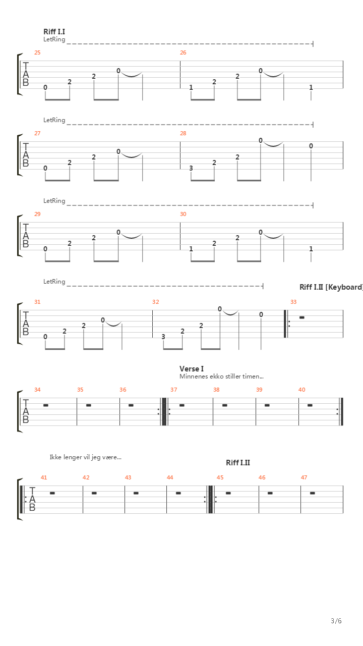 Sorgens Kammer Del Ii吉他谱