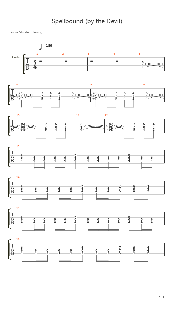 Spellbound By The Devil吉他谱