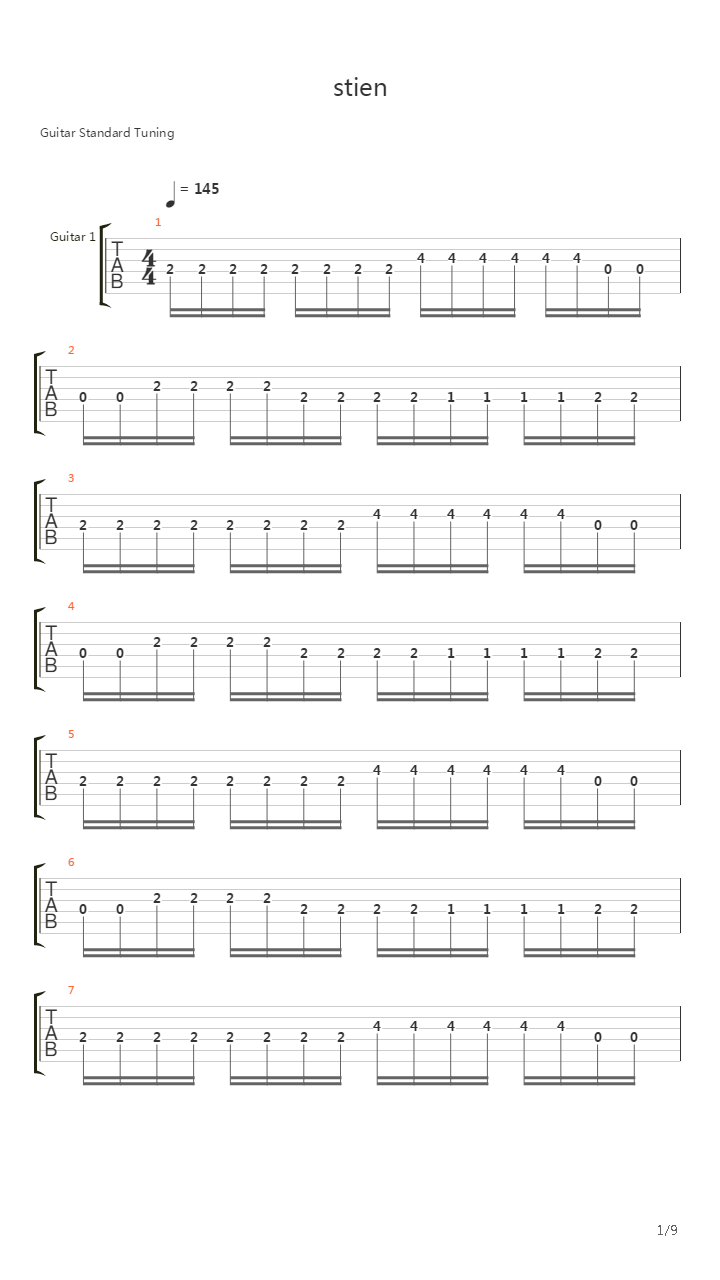 Stien吉他谱