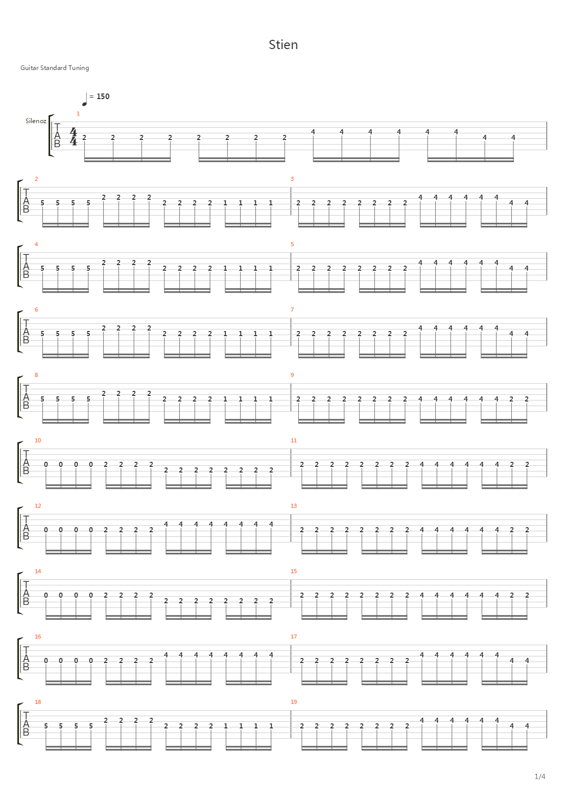 Stien吉他谱