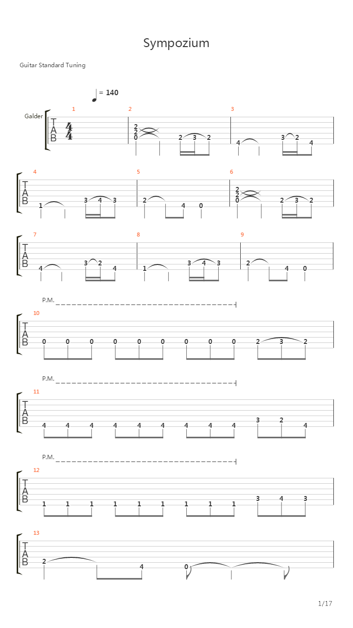 Sympozium吉他谱