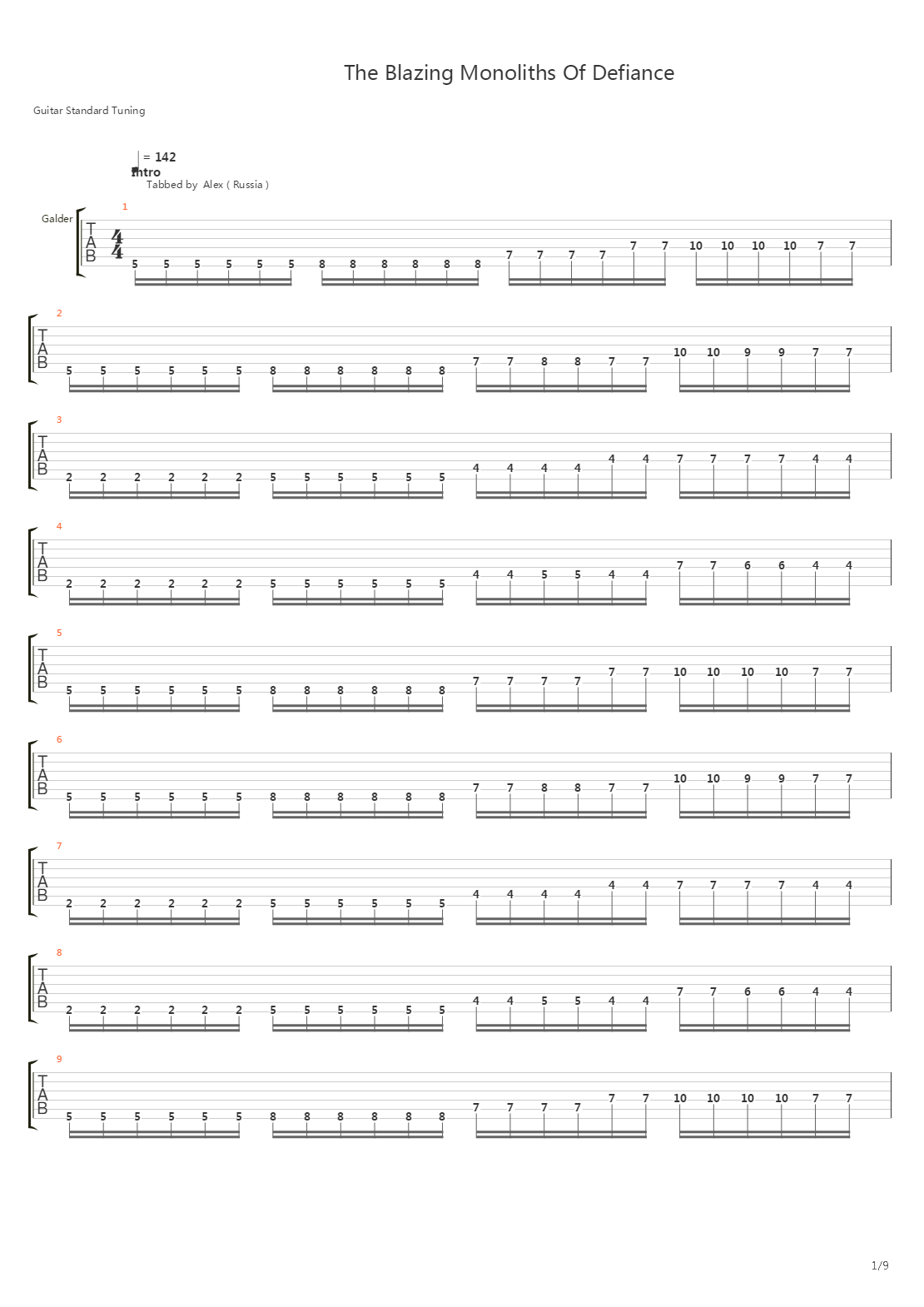 The Blazing Monoliths Of Defiance吉他谱