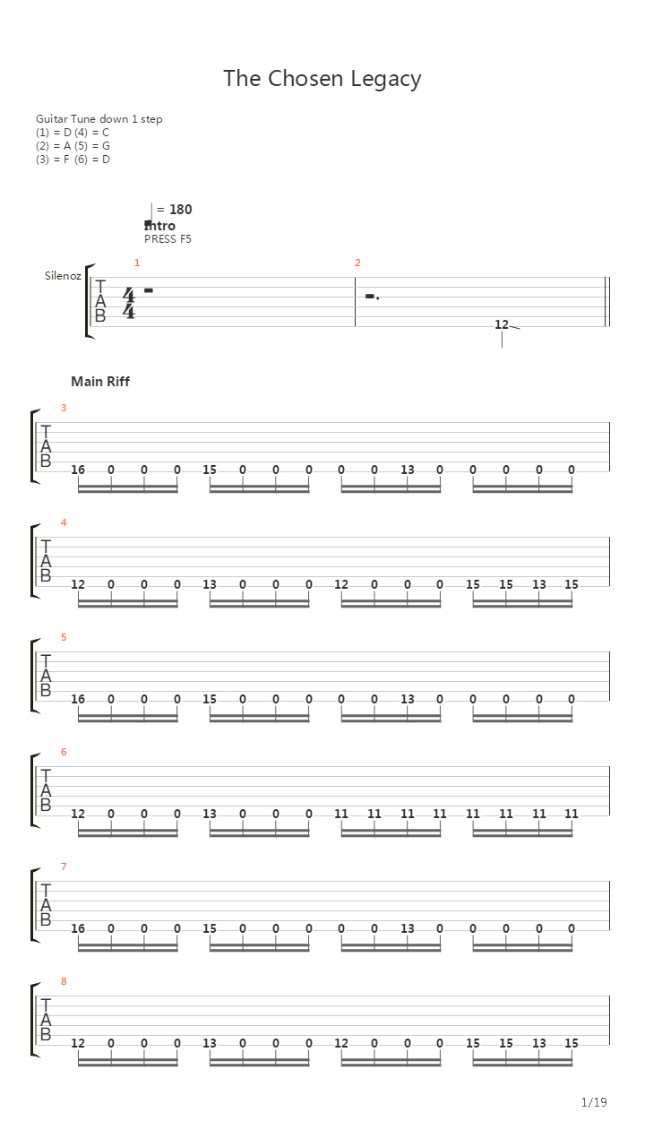 The Chosen Legacy吉他谱
