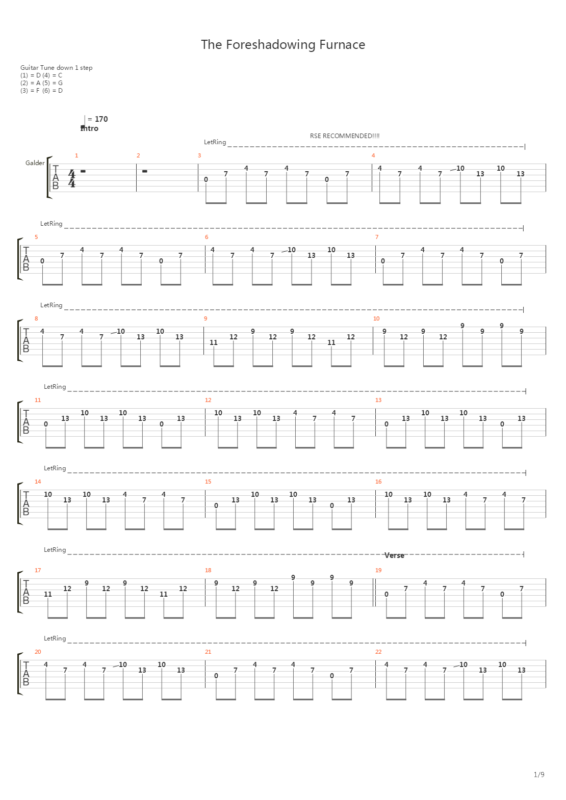 The Foreshadowing Furnace吉他谱