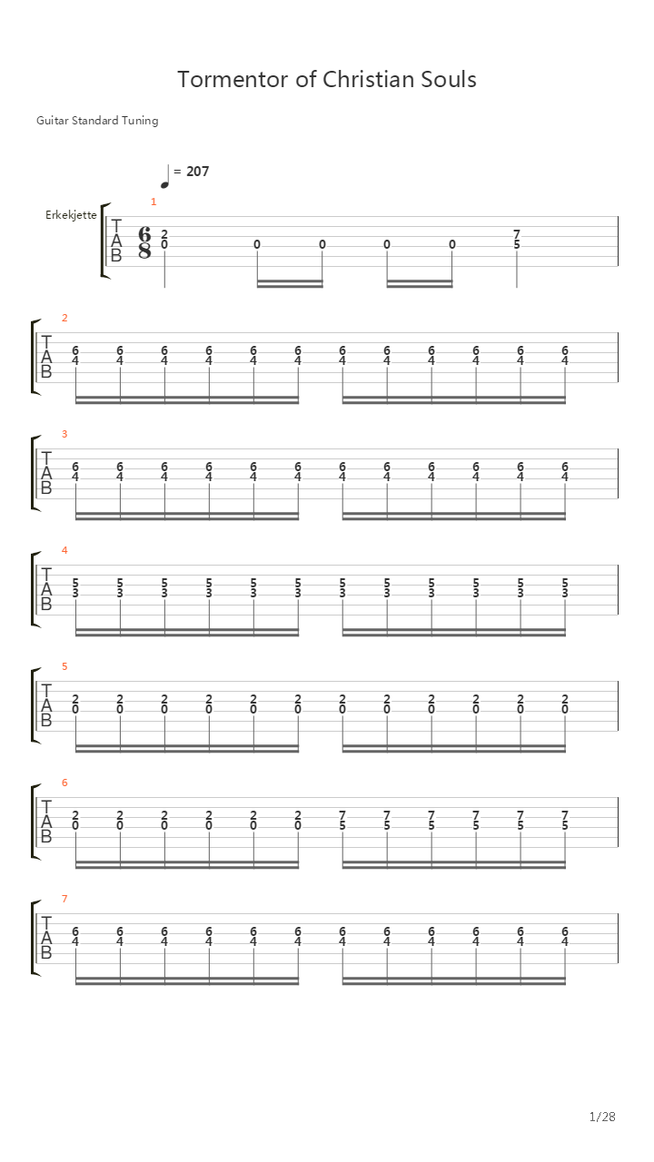 Tormentor Of Christian Souls吉他谱