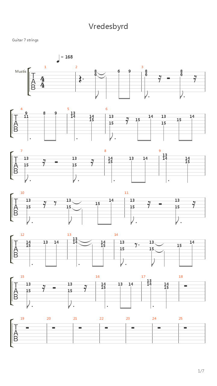 Vredesbyrd吉他谱