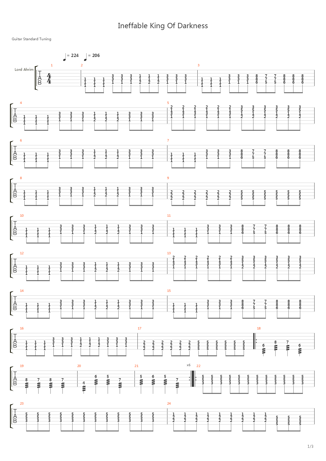 Ineffable King Of Darkness吉他谱