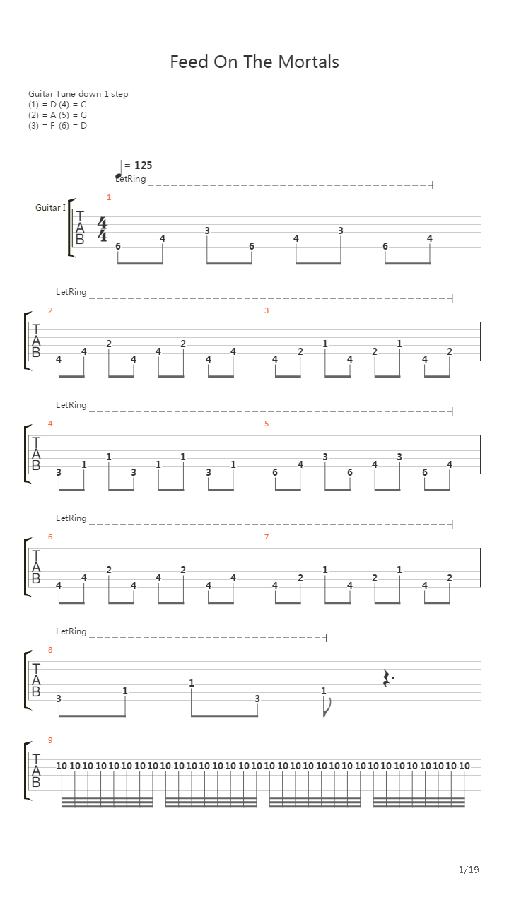 Feed On The Mortals吉他谱