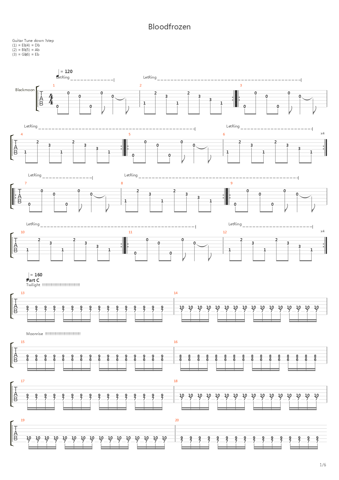 Bloodfrozen吉他谱