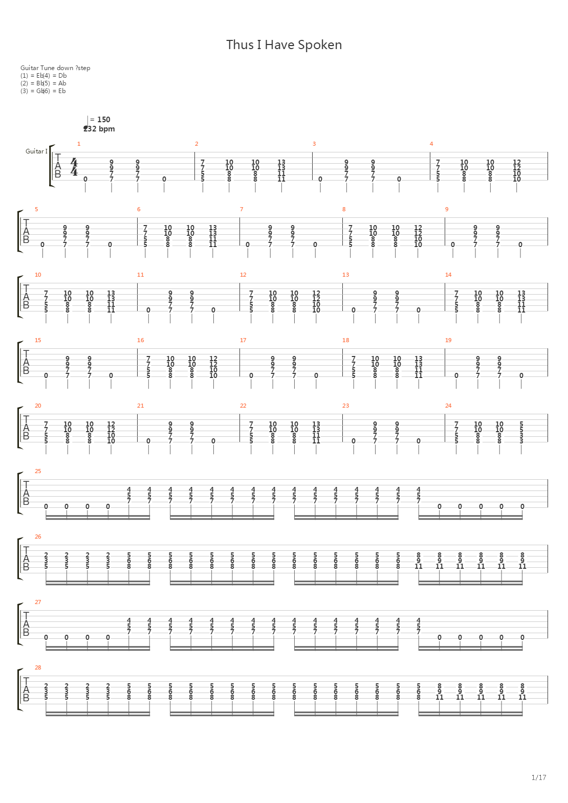 Thus I Have Spoken吉他谱