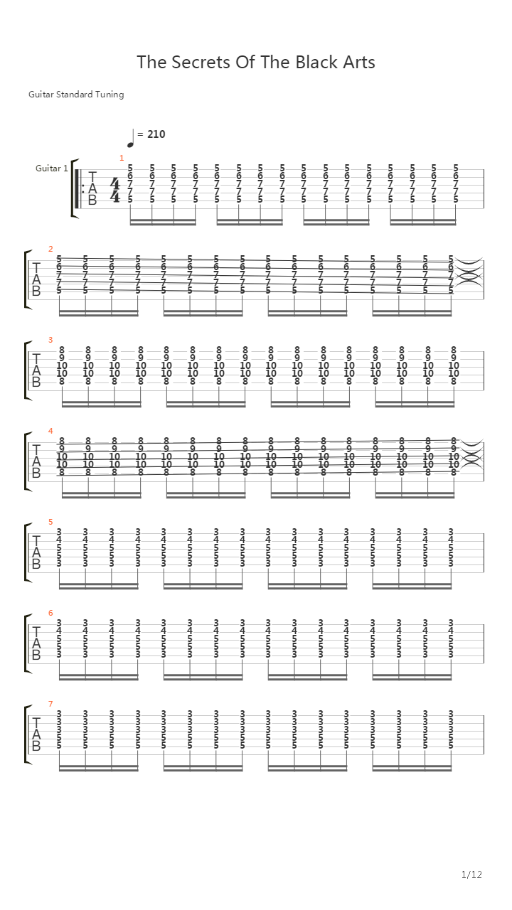 The Secrets Of The Black Arts吉他谱