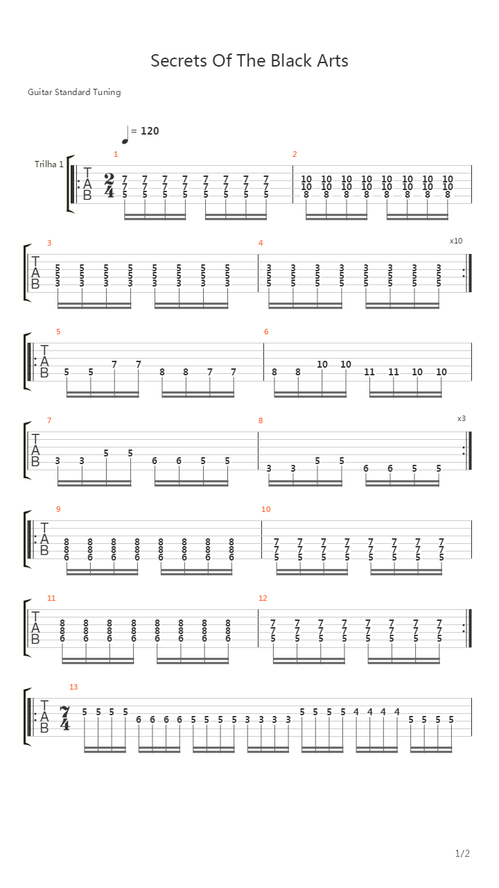 The Secrets Of The Black Arts吉他谱