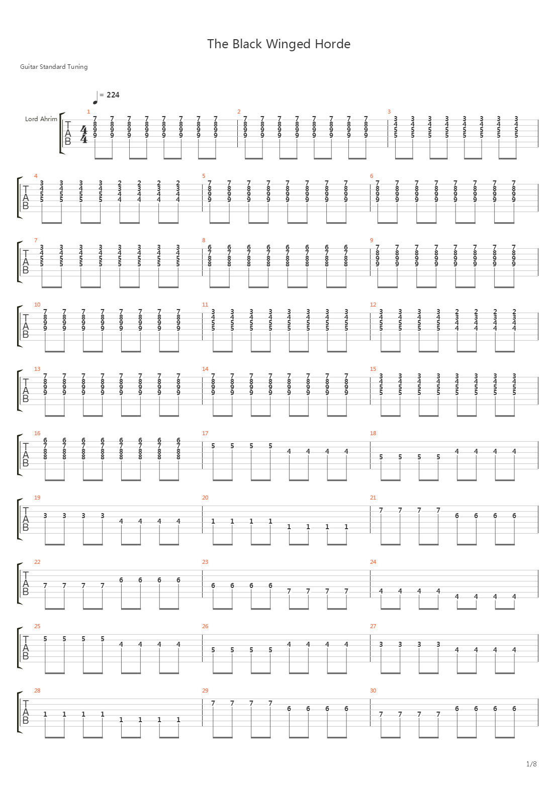 The Black Winged Horde吉他谱
