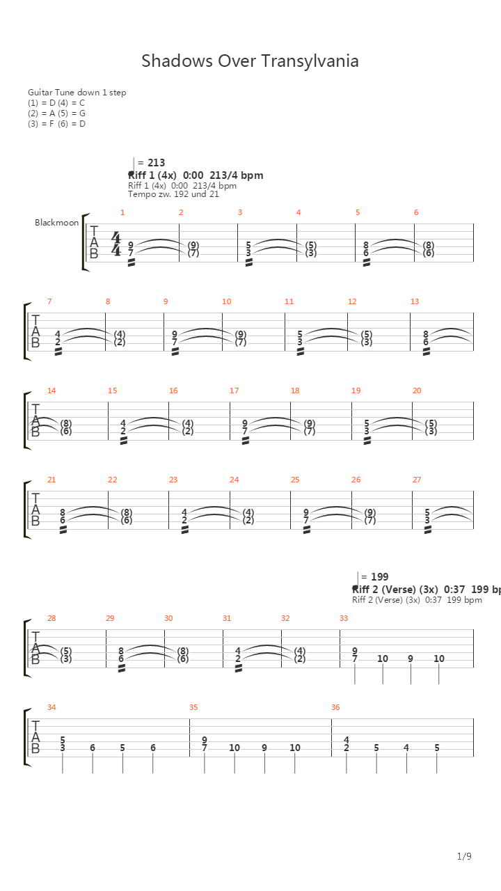 Shadows Over Transylvania吉他谱