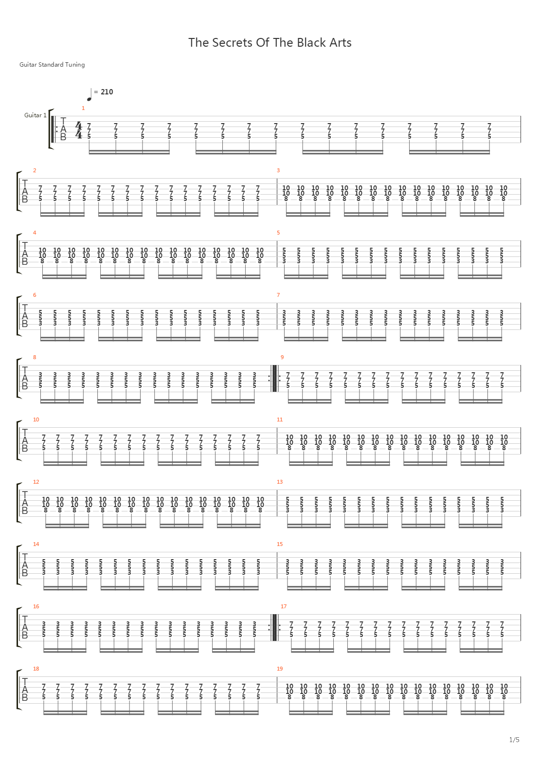 The Secrets Of The Black Arts吉他谱